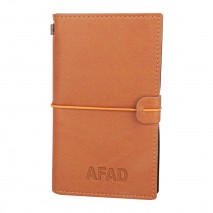 KUĞULU KAHVERENGİ TARİHSİZ DEFTER (11,5X20 CM)