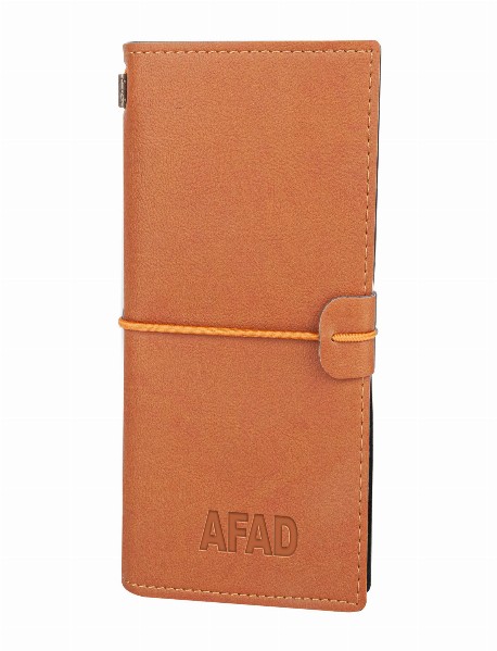 KUĞULU KAHVERENGİ TARİHSİZ DEFTER (11,5X20 CM)