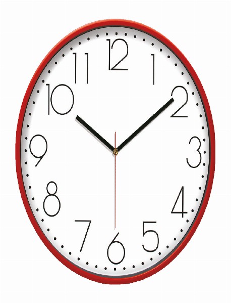 PAN164 KIRMIZI PLASTİK ÇERÇEVE DUVAR SAATİ (380 MM)