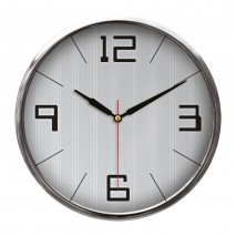 THOR707 GÜMÜŞ METAL ÇERÇEVE DUVAR SAATİ (320MM)