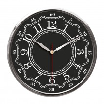 THOR707 SİYAH-GÜMÜŞ METAL ÇERÇEVE DUVAR SAATİ (320MM)