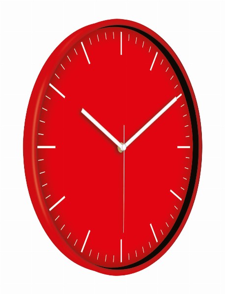 MİMAS186 KIRMIZI PLASTİK KASA DUVAR SAATİ (380 MM)