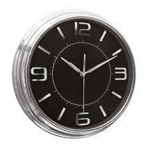 SEZAR401 SİYAH-GÜMÜŞ METALİZE ÇERÇEVE DUVAR SAATİ (380 MM)