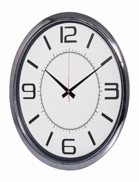 HELLEN404 BEYAZ-FÜME METALİZE ÇERÇEVE DUVAR SAATİ (420MM)