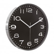 HADES406 SİYAH-GÜMÜŞ METALİZE ÇERÇEVE DUVAR SAATİ(380 MM)