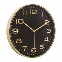 HADES406 SİYAH-ALTIN METALİZE ÇERÇEVE DUVAR SAATİ(380 MM)