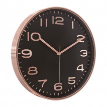 HADES406 SİYAH-BAKIR METALİZE ÇERÇEVE DUVAR SAATİ(380 MM)