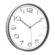 HADES406 BEYAZ-GÜMÜŞ METALİZE ÇERÇEVE DUVAR SAATİ(380 MM)