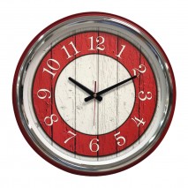 KİBELE201 KIRMIZI METAL KASA DUVAR SAATİ (505 MM)