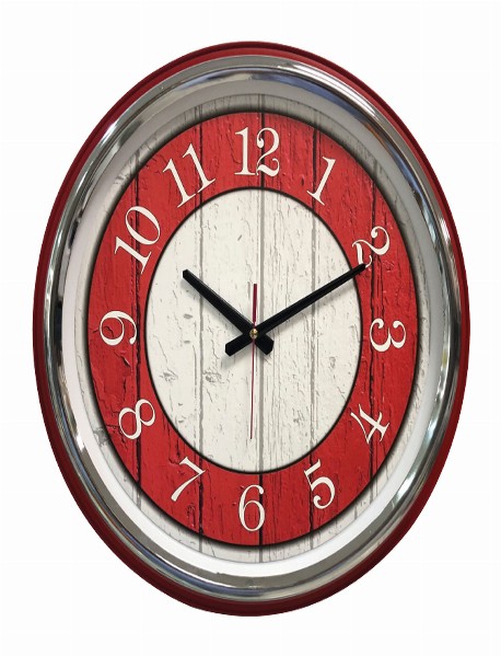 KİBELE201 KIRMIZI METAL KASA DUVAR SAATİ (505 MM)