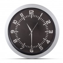 POSEIDON GÜMÜŞ PLASTİK KASA DUVAR SAATİ 350MM