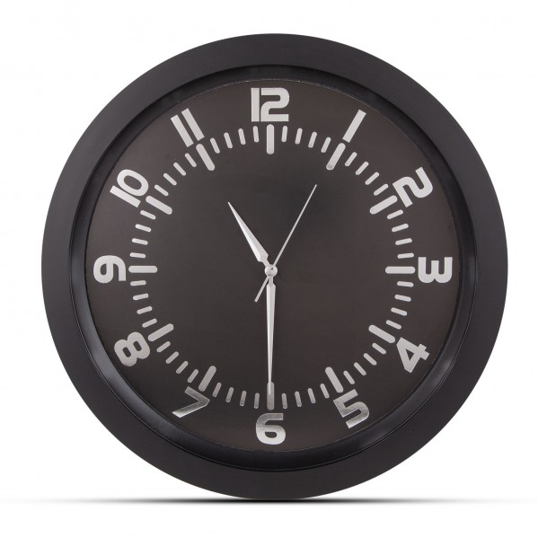 POSEIDON SİYAH PLASTİK KASA DUVAR SAATİ 350MM