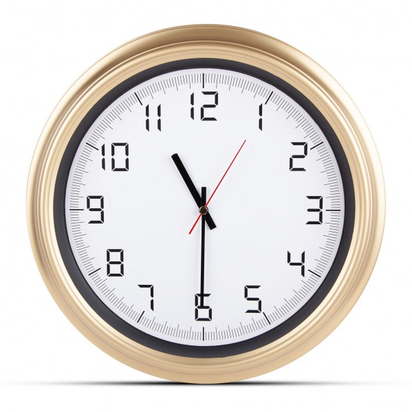 ATLAS ALTIN-BEYAZ PLASTİK KASA DUVAR SAATİ (380MM)