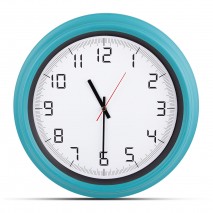 ATLAS TURKUAZ PLASTİK KASA DUVAR SAATİ (380MM)