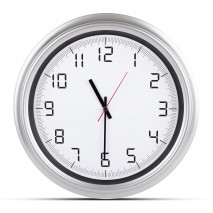 ATLAS GÜMÜŞ PLASTİK KASA DUVAR SAATİ (380MM)