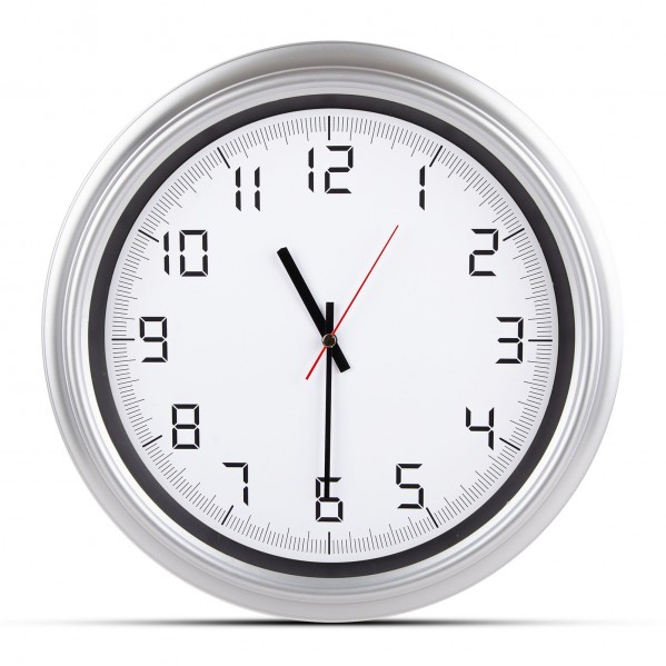 ATLAS GÜMÜŞ PLASTİK KASA DUVAR SAATİ (380MM)