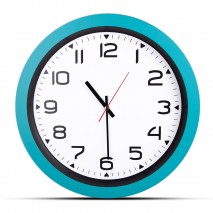 HERA TURKUAZ PLASTİK KASA DUVAR SAATİ (350MM)