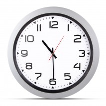 HERA GÜMÜŞ PLASTİK KASA DUVAR SAATİ (350MM)