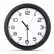 HERA SİYAH PLASTİK KASA DUVAR SAATİ (350MM)