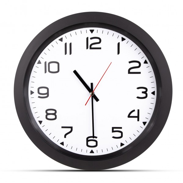 HERA SİYAH PLASTİK KASA DUVAR SAATİ (350MM)