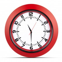 UMAY KIRMIZI PLASTİK KASA DUVAR SAATİ (350 MM)