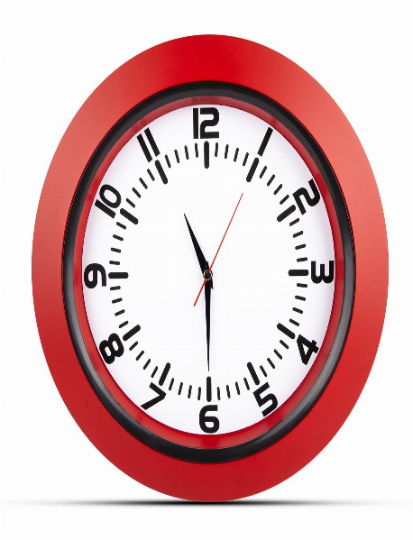 UMAY KIRMIZI PLASTİK KASA DUVAR SAATİ (350 MM)