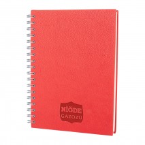 ALTINDAĞ KIRMIZI KARELİ SPİRALLİ TARİHSİZ DEFTER (17X24 CM)
