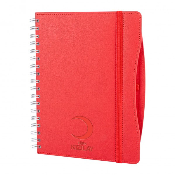 İVEDİK KIRMIZI SPİRALLİ TARİHLİ AJANDA (17X24 CM)