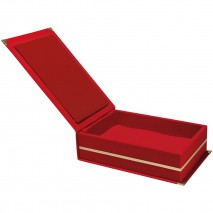 KAŞMİR KIRMIZI KADİFE PLAKET KUTUSU (16X28 CM)