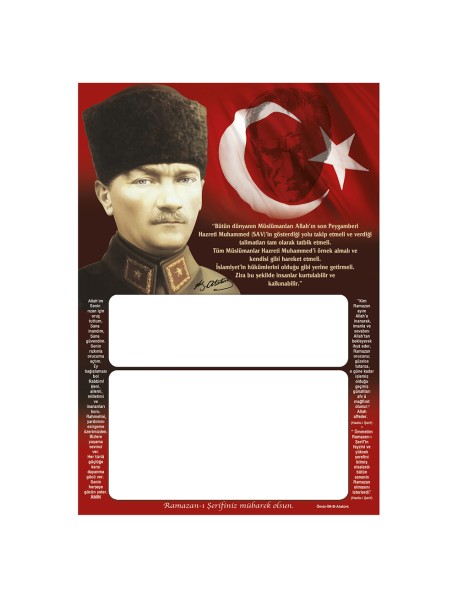 İMA ATATÜRK DÜZ İMSAKİYE KARTONU