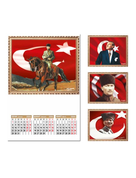 ÖMR-401 4 YAPRAK KUŞE ATATÜRK TAKVİM